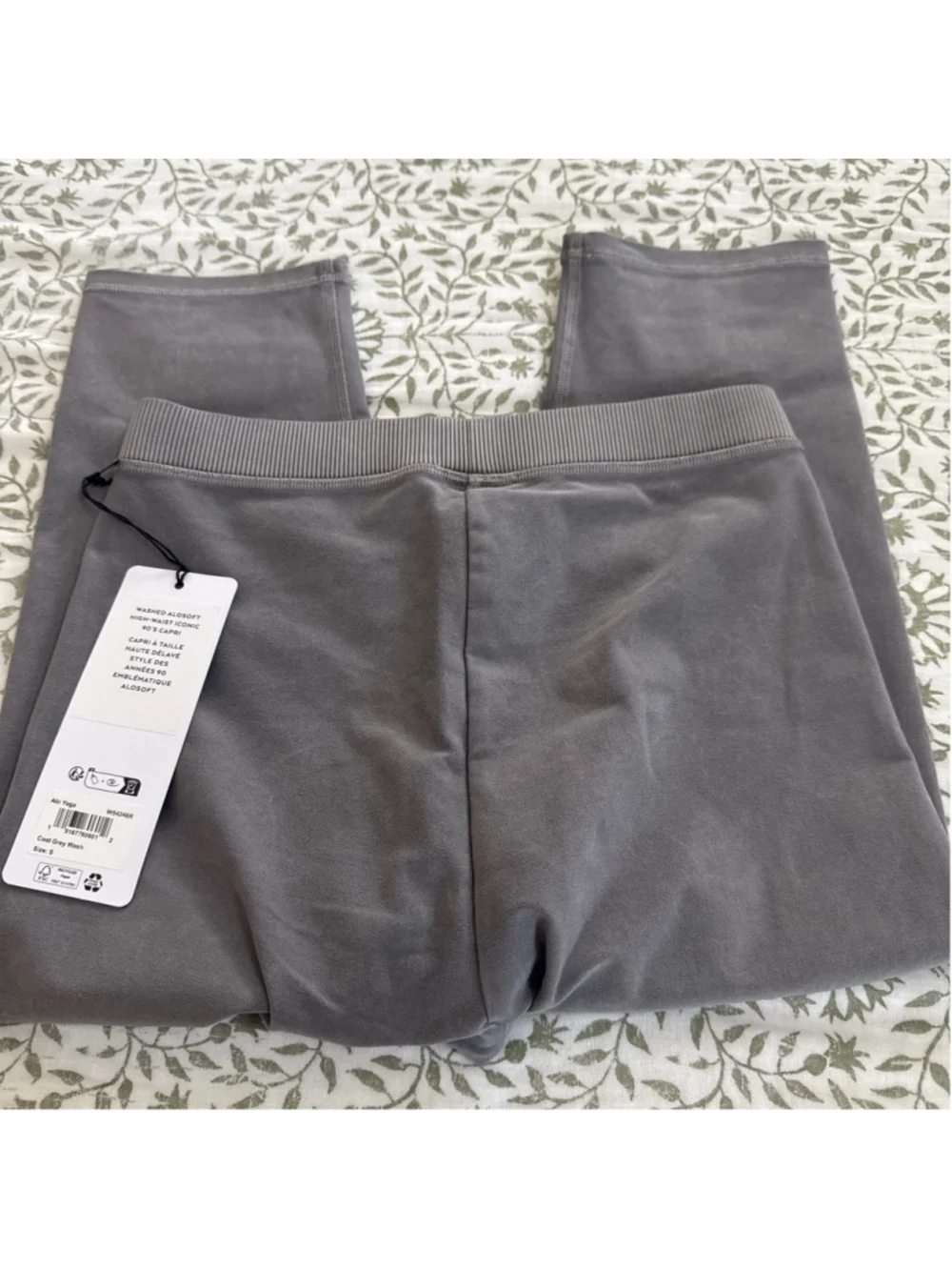 Alo Yoga Washed Alosoft High-Waist Iconic 90's Capri S Grey